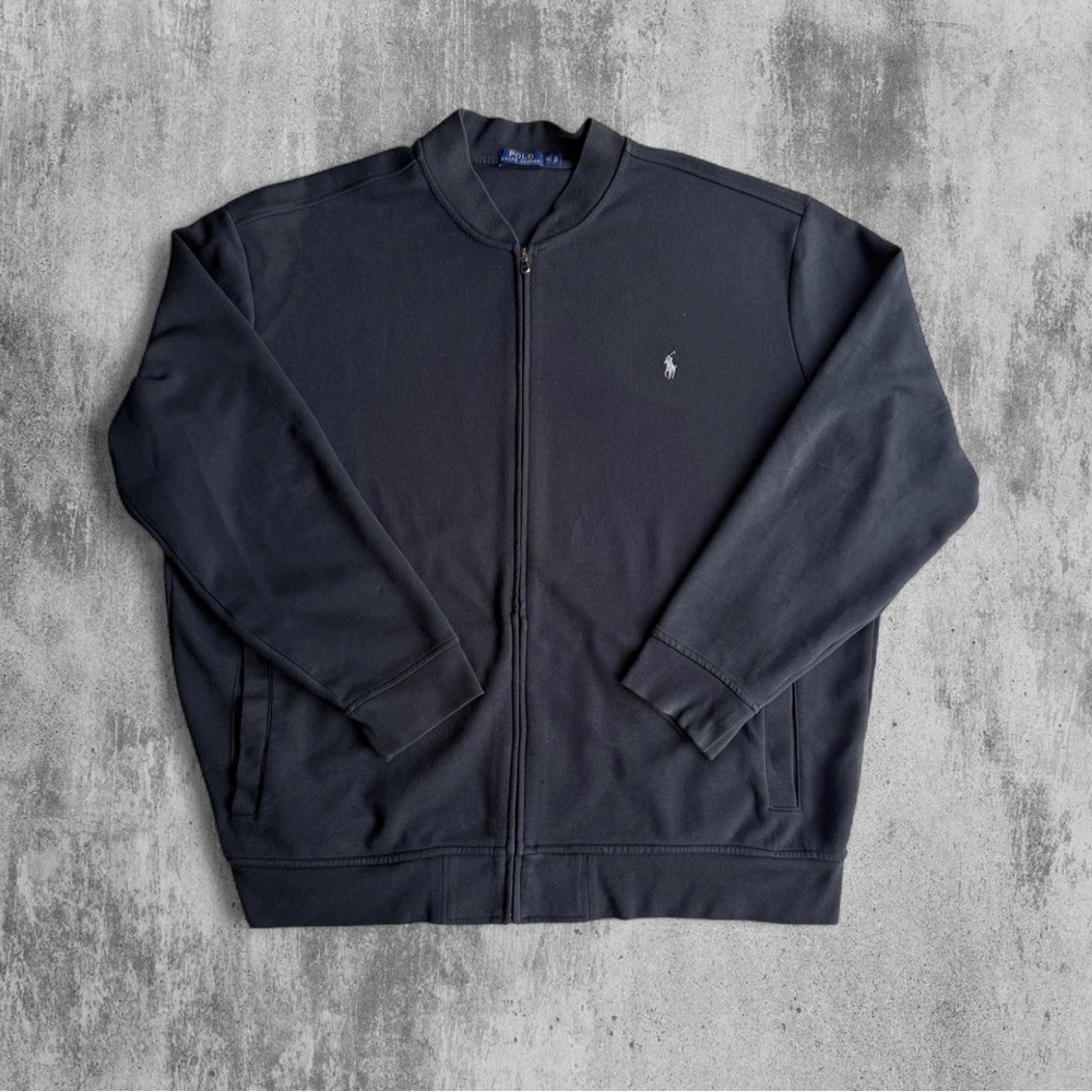 Polo Ralph Lauren Black Full Zip Sweater Mens 3XL Tall